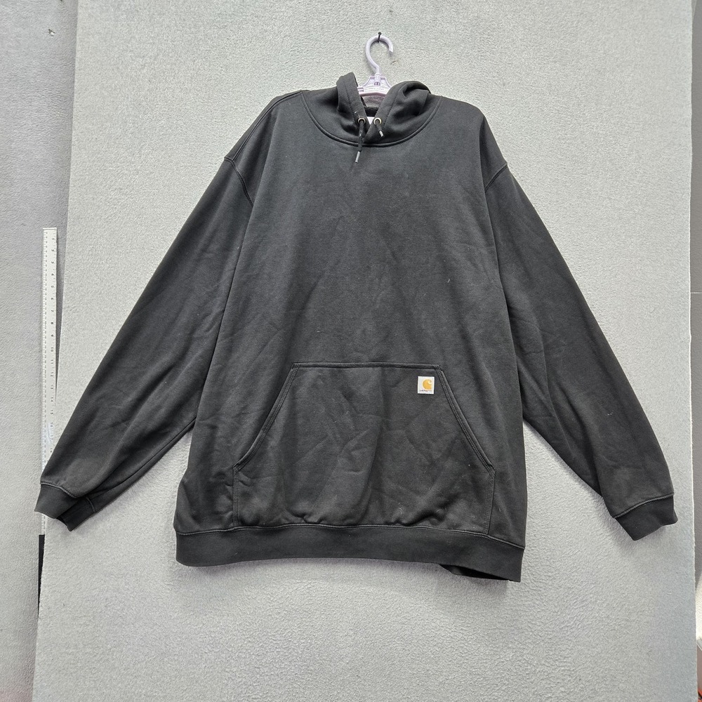 Carhartt Men Hoodie 3XL TALL Black Fleece Loose Fit Midweight Sweatshirt Hooded